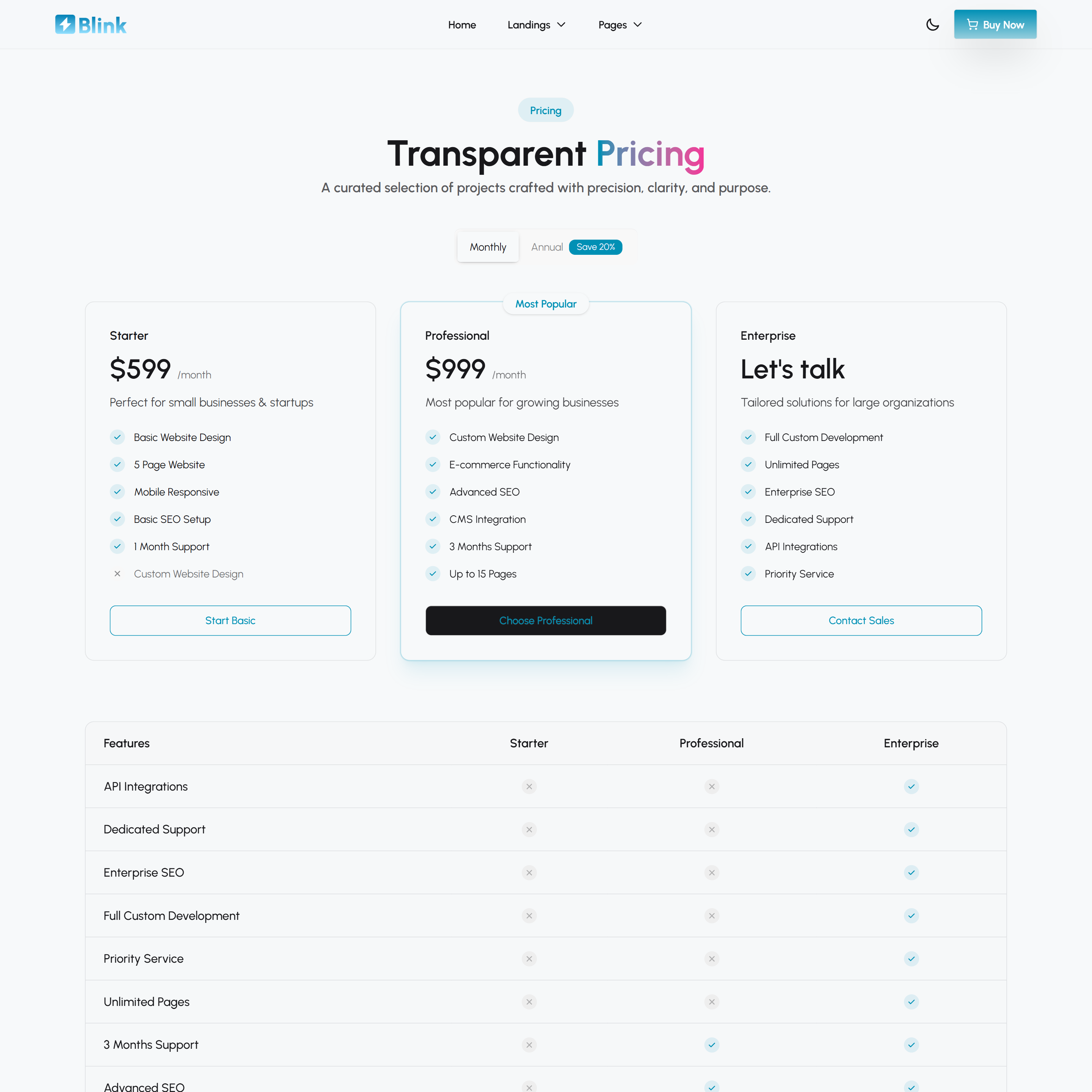 Pricing Page